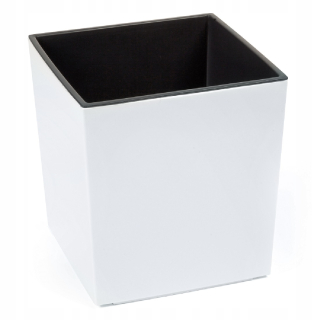 Lamelový kvetináč 25 cm x 25 x 26 cm priemer 25 cm plastový biely
